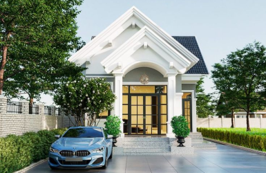 Thiết kế nhà phố 1 tầng mái thái hiện đại 