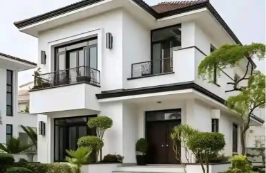 Thiết kế biệt thự mái bằng 2 tầng 