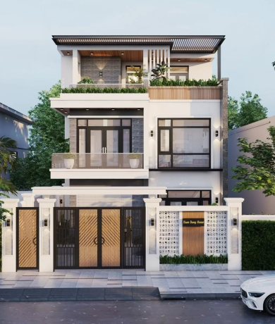 Biệt thự mái bằng hiện đại 