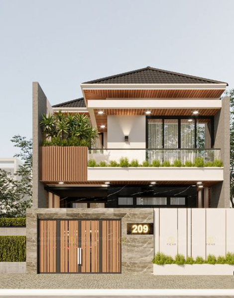 Mẫu Nhà Phố 2 Tầng Phong Cách Nhật Bản