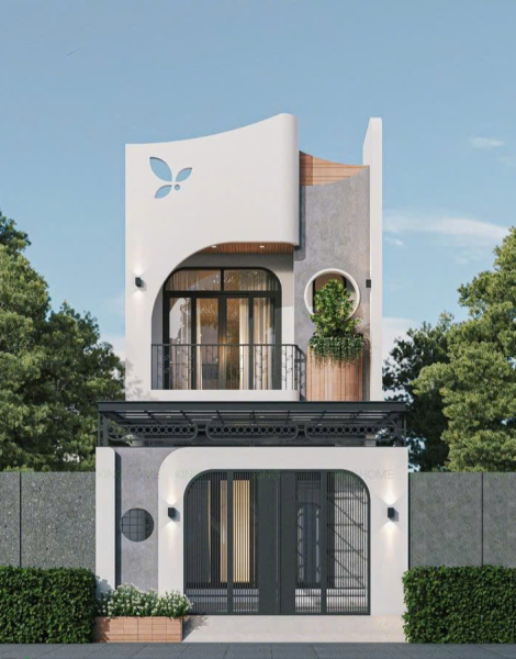 Nhà phố 2 tầng phong cách hiện đại sang trọng