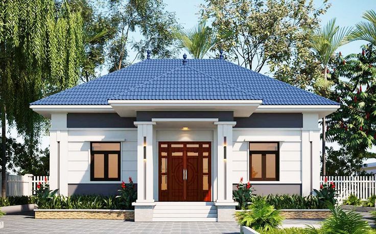 Thiết kế nhà phố 1 tầng mái thái hiện đại 