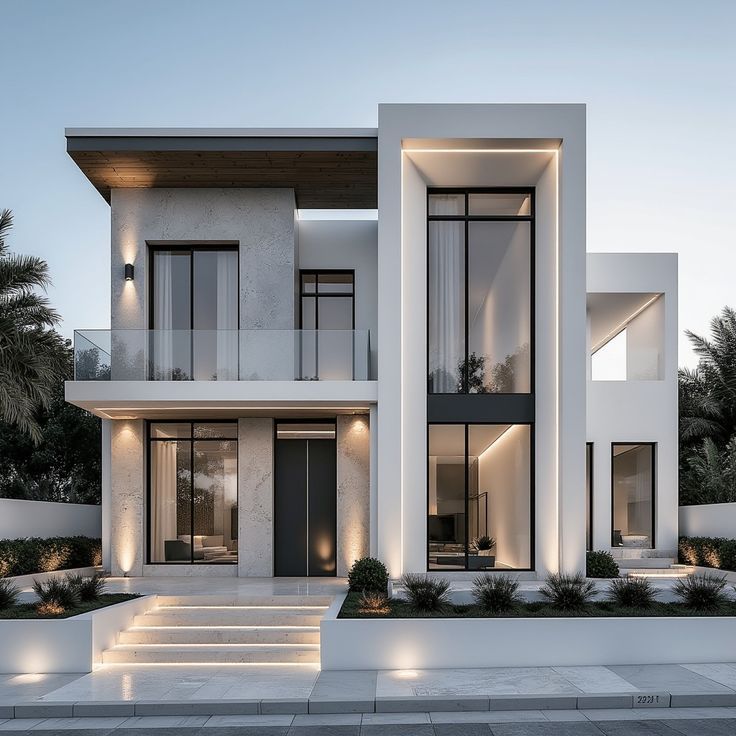 Thiết kế biệt thự mái bằng 2 tầng 