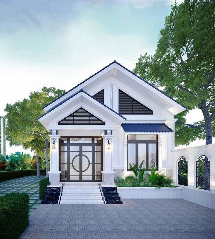 Thiết kế nhà phố 1 tầng mái thái hiện đại