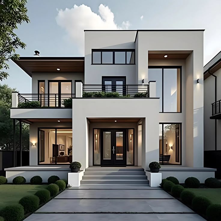 Thiết kế biệt thự mái bằng 2 tầng 