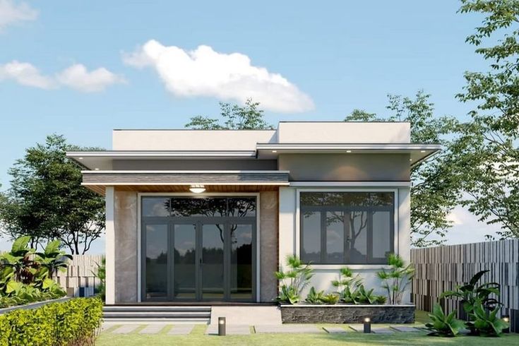 Thiết kế nhà cấp 4 mái bằng đơn giản tiện nghi 